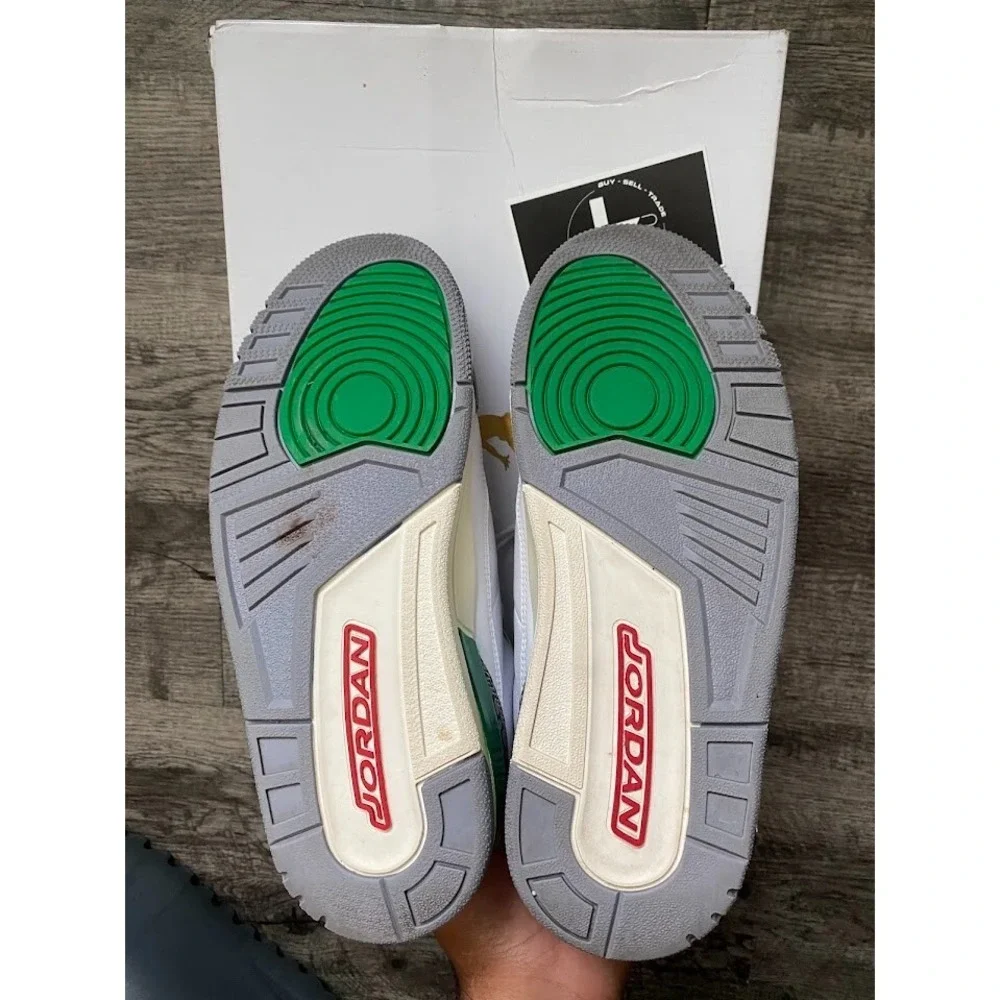 Size 9w/7.5m - Air Jordan 3‎ Retro Lucky Green W - Picture 5 of 5